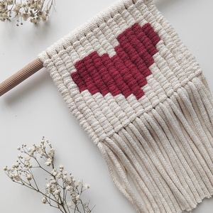 Makramé szív pixelkép  - otthon & életmód - dekoráció - kép & falikép - több részes kép - Meska.hu