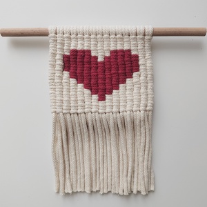 Makramé szív pixelkép  - otthon & életmód - dekoráció - kép & falikép - több részes kép - Meska.hu
