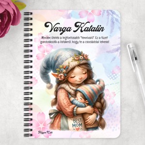 Személyre szabható - Cuki Anya manó & Kisfia mintás A6-os füzet - otthon & életmód - papír, írószer - jegyzetfüzet & napló - Meska.hu