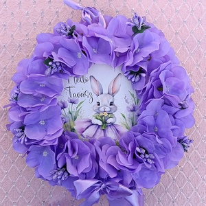 Nyuszis ajtódísz  - ünnepi díszek, dekorációk - húsvéti díszek és dekorációk - húsvéti ajtódísz, kopogtató - Meska.hu