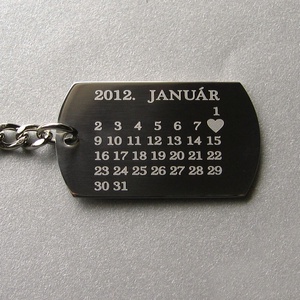 Emlékezz rám naptáros nemesacél kulcstartó + egyedi gravírozás - táska & tok - kulcstartó & táskadísz - kulcstartó - Meska.hu