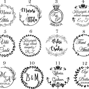 45mm Esküvői nyomda, pecsét kívánság szerint, esküvő, házasság, házasságkötés -  - Meska.hu