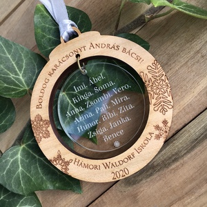 Kerek karácsonyfadísz tetszőleges felirattal - karácsony - karácsonyi lakásdekoráció - karácsonyfadíszek - Meska.hu