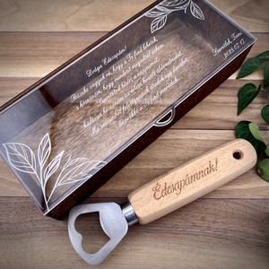 Gravírozott sörnyitó tetszőleges szöveggel, díszdobozzal - otthon & életmód - konyhafelszerelés, tálalás - italos kellékek - sörnyitó - Meska.hu