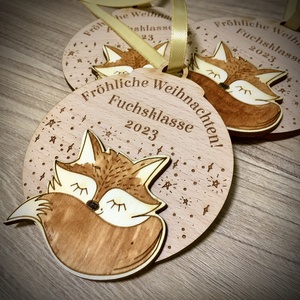 Első karácsony - karácsonyfadísz róka figurával - karácsony - karácsonyi lakásdekoráció - karácsonyfadíszek - Meska.hu