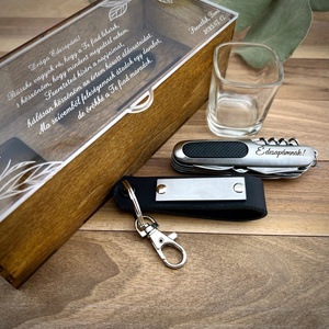 Ajándék szett díszdobozban leveles grafikával - esküvő - emlék & ajándék - szülőköszöntő ajándék - Meska.hu