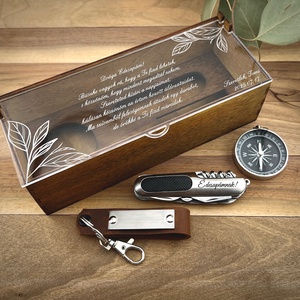 Ajándék szett díszdobozban leveles grafikával - Meska.hu