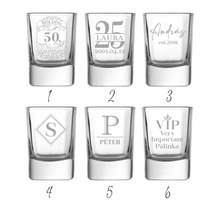Pálinkás pohár gravírozással - bármilyen alkalomra - otthon & életmód - konyhafelszerelés, tálalás - tálalás - pálinkás poharak, szettek - Meska.hu