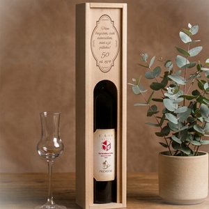 Ünnepi pálinkás, italos fadoboz gravírozott fedéllel - születésnapra, évfordulóra - Meska.hu