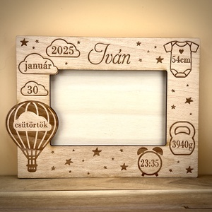 Fotókeret, képkeret babáknak születési adatokkal - baba - mama - babaszoba dekoráció - babaszoba kép - Meska.hu