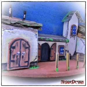 Driftwood Decor Partvidéki Falu részlet - fali dekoráció képkeretben - otthon & lakás - dekoráció - fali és függő dekoráció - falra akasztható dekor - Meska.hu