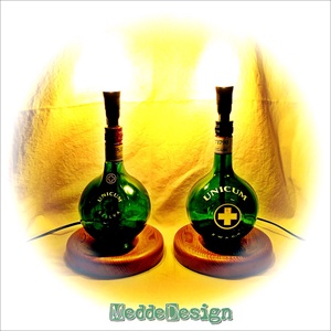 Retro Unicum Fan típusú éjjeli hangulatlámpa pár fából és üvegből - otthon & életmód - lámpa - hangulatlámpa - Meska.hu