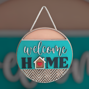 Ajtódísz  Welcome home - Meska.hu