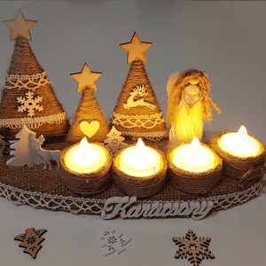 Angyali natúr ledes adventi koszorú - karácsony - adventi díszek - adventi koszorú - Meska.hu
