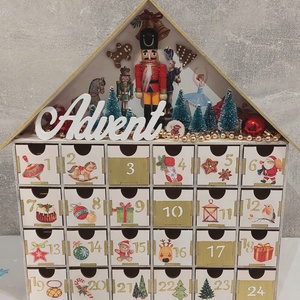 Adventi naptár fiókos, diótörős - karácsony - adventi díszek - adventi naptár - Meska.hu