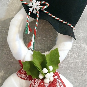 Hóember kopogtató, ajtódísz - karácsony - adventi díszek - adventi ajtódísz - Meska.hu