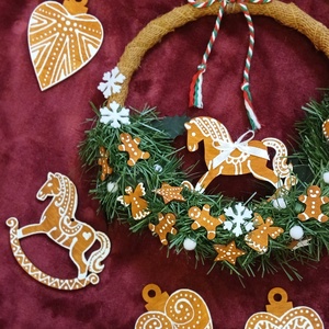 Mézeskalács jellegű kopogtató - karácsony - karácsonyi lakásdekoráció - karácsonyi ajtódíszek - Meska.hu