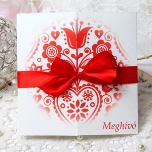 Magyaros esküvői meghívó ablakos formátumban, Esküvő, Meghívó & Kártya, Meghívó, Fotó, grafika, rajz, illusztráció, Mindenmás, MESKA