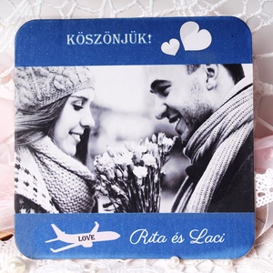 Köszönetajándék söralátét fotóval - esküvő - emlék & ajándék - köszönőajándék - Meska.hu