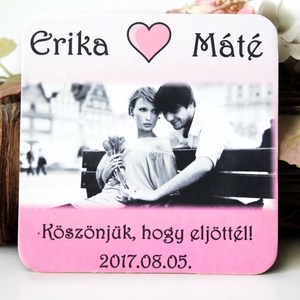 Köszönetajándék söralátét fotóval, Esküvő, Emlék & Ajándék, Köszönőajándék, Fotó, grafika, rajz, illusztráció, Mindenmás, MESKA