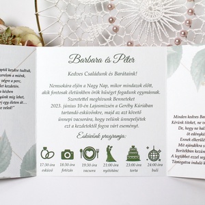 Greenery esküvői meghívó ablakos formátumban - esküvő - meghívó & kártya - meghívó - Meska.hu