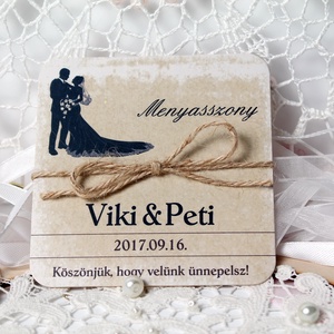 Köszönetajándék söralátét spárgával, Esküvő, Emlék & Ajándék, Köszönőajándék, Fotó, grafika, rajz, illusztráció, Mindenmás, MESKA