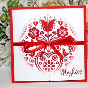 Magyaros esküvői meghívó ablakos formátumban - esküvő - meghívó & kártya - meghívó - Meska.hu