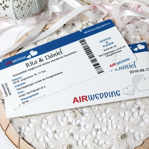 Repülőjegy esküvői meghívó - esküvő - meghívó & kártya - meghívó - Meska.hu