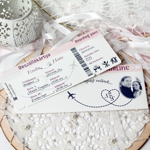 Repülőjegy esküvői meghívó - esküvő - meghívó & kártya - meghívó - Meska.hu