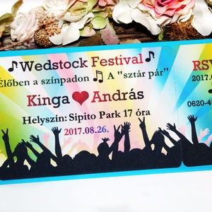 Koncertjegy esküvői meghívó - esküvő - meghívó & kártya - meghívó - Meska.hu