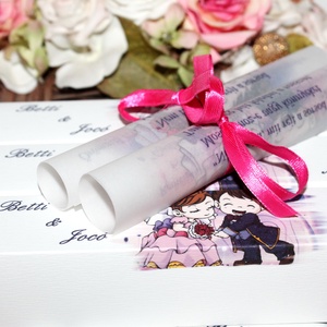 Dobozos esküvői meghívó tekerccsel - esküvő - meghívó & kártya - meghívó - Meska.hu