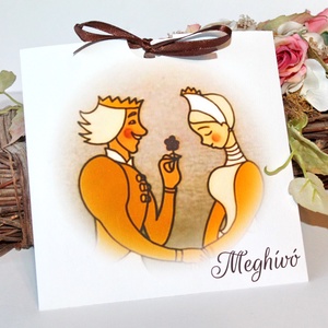 Magyaros esküvői meghívó tasakkal és betétlappal, Esküvő, Meghívó & Kártya, Meghívó, Fotó, grafika, rajz, illusztráció, Mindenmás, MESKA