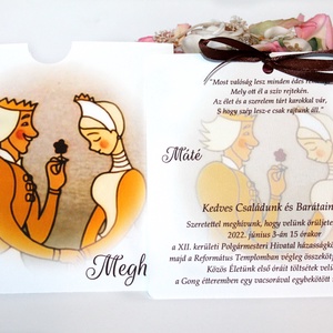 Magyaros esküvői meghívó tasakkal és betétlappal - esküvő - meghívó & kártya - meghívó - Meska.hu