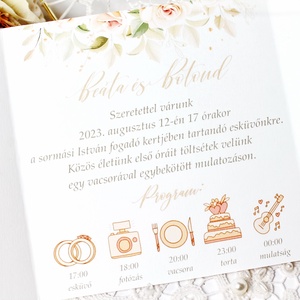 Virágos esküvői meghívó ablakos formátumban - esküvő - meghívó & kártya - meghívó - Meska.hu
