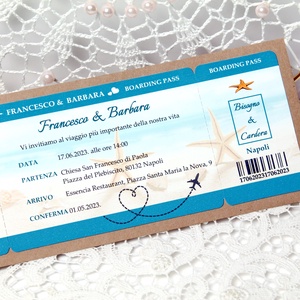 Boarding pass esküvői meghívó - esküvő - meghívó & kártya - meghívó - Meska.hu