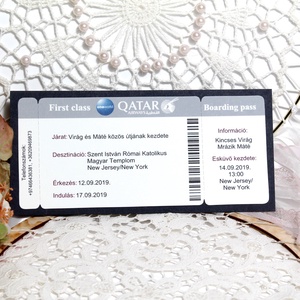 Boarding pass esküvői meghívó - Meska.hu