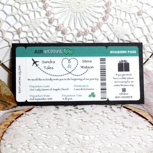 Boarding pass esküvői meghívó - esküvő - meghívó & kártya - meghívó - Meska.hu