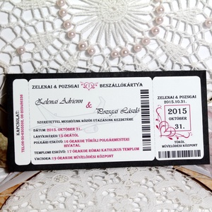 Boarding pass esküvői meghívó - esküvő - meghívó & kártya - meghívó - Meska.hu