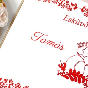 Esküvői vendégkönyv magyaros motívummal - esküvő - emlék & ajándék - vendégkönyv - Meska.hu