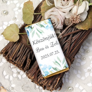 Köszönetajándék csoki greenery grafikával, Esküvő, Emlék & Ajándék, Köszönőajándék, Fotó, grafika, rajz, illusztráció, Mindenmás, MESKA