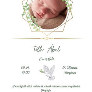 Keresztelő meghívó saját fotóval lányoknak, fiúknak - otthon & életmód - papír, írószer - ajándékozás kellékei - képeslap, üdvözlőlap - Meska.hu