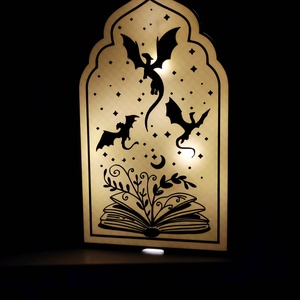 Fourth Wing által inspirált könyvtámasz (book nook) - otthon & életmód - dekoráció - asztal és polc dekoráció - könyvtámasz - Meska.hu