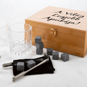 Luxus whisky szett bambusz dobozban, Kellékek & szerszámok, Fa, Doboz, Gravírozás, pirográfia, MESKA