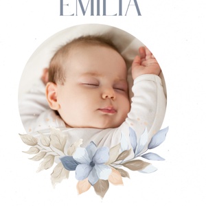 Egyedi Születési Értesítő Poszter, Baba - mama, Babaszoba dekoráció, Babaposzter, Fotó, grafika, rajz, illusztráció, MESKA