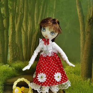 Zsuzsu baba,piros pöttyös szoknyában - Meska.hu