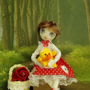 Zsuzsu baba,piros pöttyös szoknyában - játék & sport - baba & babaház - baba - Meska.hu