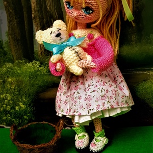 Zsuzsu baba rózsaszín pulcsiban - játék & sport - baba & babaház - öltöztethető baba - Meska.hu