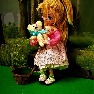 Zsuzsu baba rózsaszín pulcsiban - játék & sport - baba & babaház - öltöztethető baba - Meska.hu