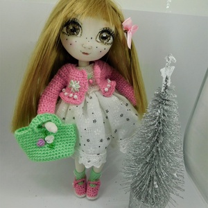 Zsuzsu baba ,kis táskával - játék & sport - baba & babaház - baba - Meska.hu