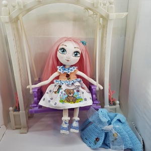 Zsuzsu baba,kék pulcsiban - Meska.hu